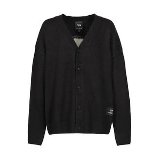 Yohji Yamamoto Graphic Knit Cardigan - Dames - Truien - Zwart - Maat: S Wol