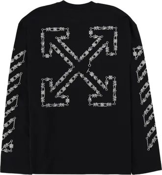 Off-white Logo-Embroidered Cotton T-Shirt - Black