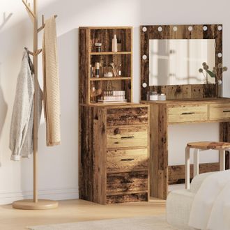 Berkfield Home Highboard Old Wood 40x41x135 cm Engineered Wood in Brown | Size: 40 x 41 x 135 cm
