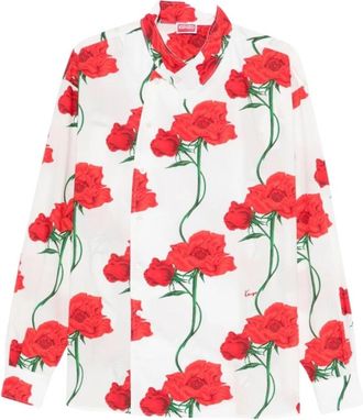 Kenzo Archive Rose Shirt - Heren - Casual Overhemden - Veelkleurig - XL - Katoen - Overhemden