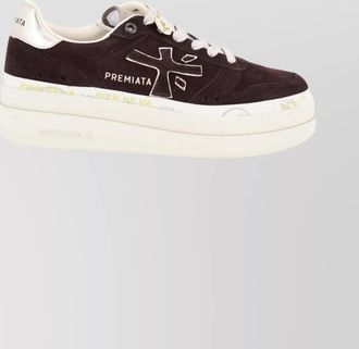 Premiata suede platform lace-up shoes