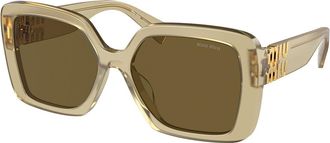 Miu Miu MU10YS 11M01T Womens Sunglasses Brown Size 56