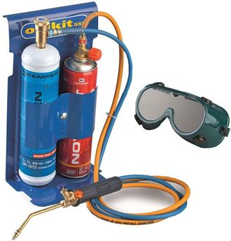 Kemper Kit Saldatura a Gas con Cannello Punte Bombole e Occhiali Oxygas Kemper