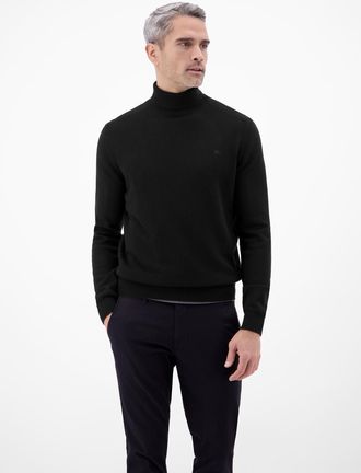 Lerros Rollkragenpullover LERROS Herren Rollkragenpullover - l&auml;ssige Optik, w&auml;rmender, Herren, Gr. XXL, schwarz, 88% Wolle, 12% Kaschmir, ohne Ausschnitt, Pu