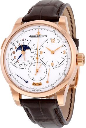 Jaeger-LeCoultre Pre-owned Jaeger LeCoultre Doumetre A Quantieme Lunaire Silver Dial Mens Watch Q6042521