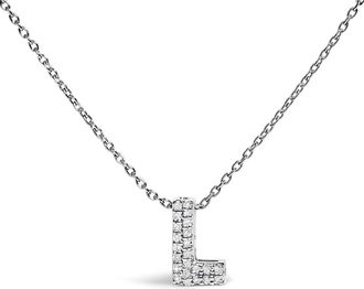 House of Brilliance 10K Gold Diamond Accent A-Z Initial Bubble Pendant Necklace
