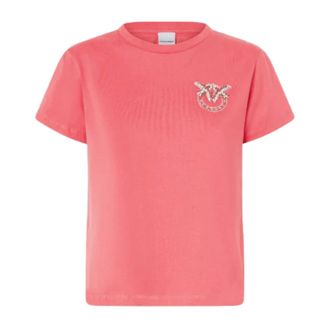 Pinko T-Shirts, female, Red, Size: XS Pinko T-shirts and Polos Coral Red