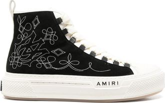 Amiri Black Embroidered Skel Top Sneaker