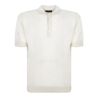 Dell'Oglio Polo Shirts, male, White, Size: XL White Polo Shirt Classic Style