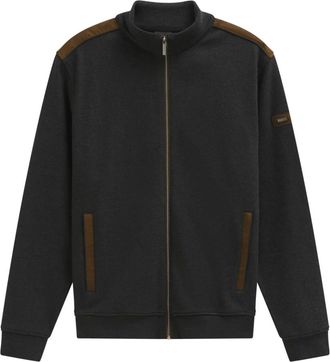 Bugatti Hoodies & sweatvesten, Heren, Zwart, M, Su&egrave;de, Sportieve jas met su&egrave;de details