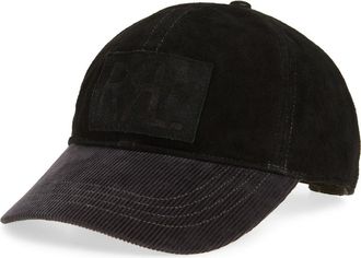 Ralph Lauren Roughout Suede Baseball Cap in Black at Nordstrom