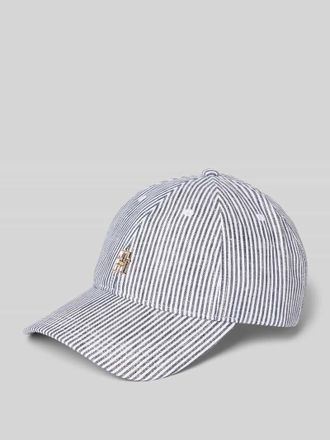 Tommy Hilfiger Basecap aus reinem Leinen mit Logo-Applikation in Marine, Gr&ouml;&szlig;e 1