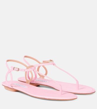 Aquazzura Almost Bare raffia-effect sandals