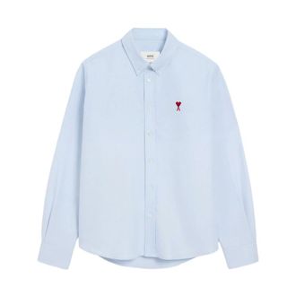 Ami Overhemden, Heren, Blauw, S, Katoen, Ami de Coeur Button-Down Oxford Shirt