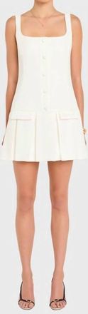 Amanda Uprichard Courtney Square Neck Mini Dress In Ivory