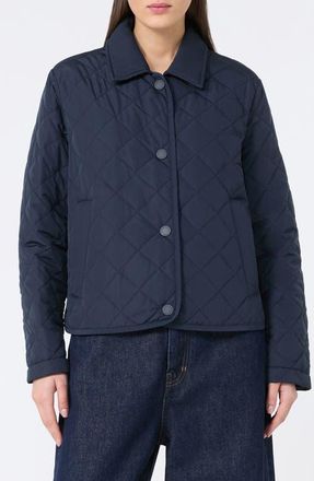Max Mara Gelo Quilted Jacket in Navy at Nordstrom, Size 14