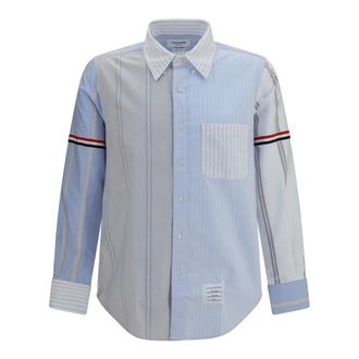 Thom Browne Funmix Striped Oxford Shirt - - Shirts - Uomo - Blu - L