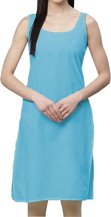 Generic TFGO Non Stretchable Soft Pure Cotton Full Camisole Slip for Under Dress Wear, Women Cotton Inner Wear (as8, alpha, 3x_l, regular, regular) Blue