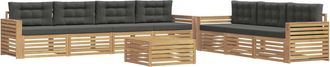 vidaXL Conjunto De Sof&aacute;s De Exterior 8 Uds. Blanco Y Antracita Vidaxl