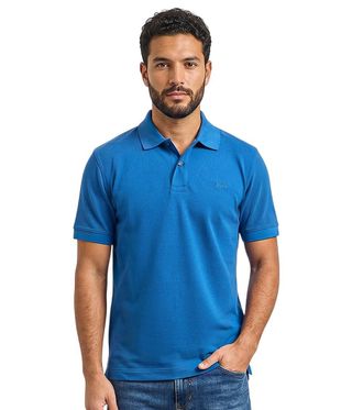 HUGO BOSS Blue Shirt Collar Polos