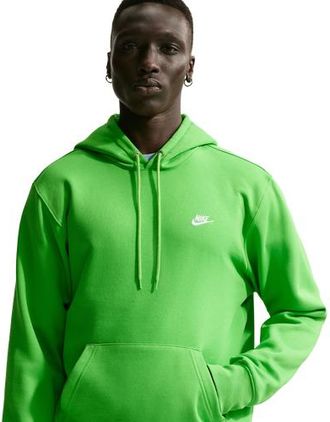 Nike Mens Club Pullover Hoodie - Green/White Size L