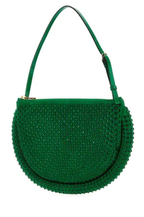 J.W.Anderson Womens Green Suede Bumper-Moon Shoulder Bag Borse A Mano