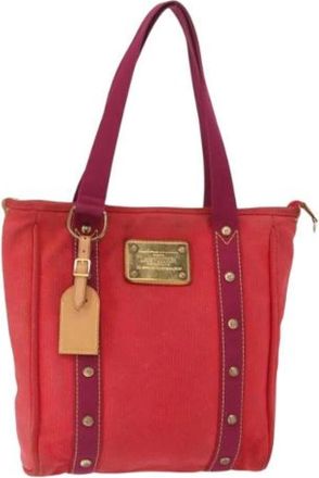 Louis Vuitton Pre-owned Canvas Tote Bag - Dames - Vintage Shopper - Rood - ONE Size - Vintage