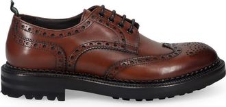 Green George Laced Shoes, male, Brown, Size: 9 1/2 US Brown Leather Flat Shoes Stylish Quality