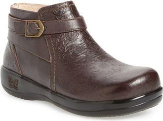 Alegria By Pg Lite Alegria Dylan Water Resistant Bootie in Molasses Tooled Leather at Nordstrom, Size 39
