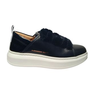Alexander Smith Sneakers, female, Black, Size: 7 US Leather and Textile Sneakers