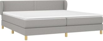 vidaXL Cama Box Spring Con Colch&oacute;n Tela Gris Claro 200x200 Cm Vidaxl