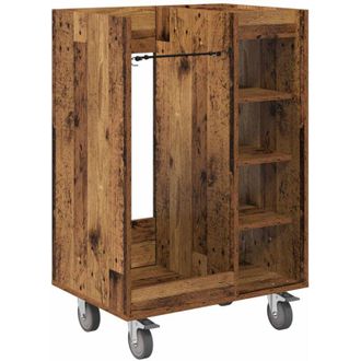 vidaXL Golf Cabinet with Wheel Plain Old Wood 65 x 45 x 98 cm vidaXL