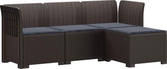 vidaXL Sof&aacute; De Jard&iacute;n Para 4 Personas Con Cojines Y Dise&ntilde;o De Rattan Vidaxl