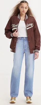 Levi's Ribcage Full Length Straight Jeans In Blue