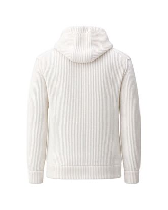 C.P. Company Wool Blend Knit Hooded Sweatshirt - White