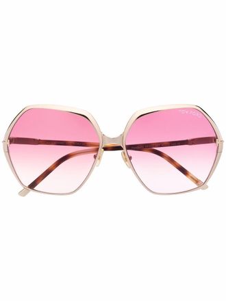 Tom Ford Eyewear oversize frame sunglasses - Gold