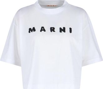 Marni Minimalist White T-Shirt With Round Neckline And Short Sleeves