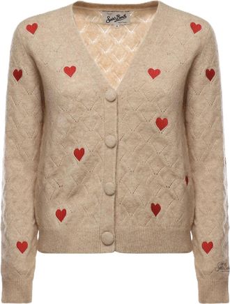 MC2 Saint Barth Alpaca Knit Cardigan With Diamond Pattern