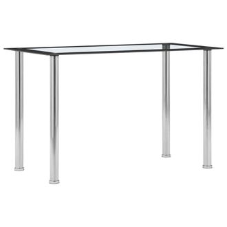 vidaXL Vidaxl - Mesa De Comedor Vidrio Templado Negro Transparente 120x60x75 Cm