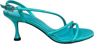 Lola Cruz Womens Blaire Open Toe Heel In Teal