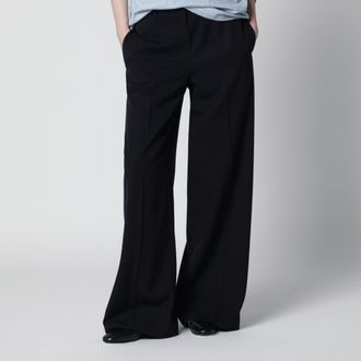 The Row Straight-leg low-rise wool gabardine pants in dark navy