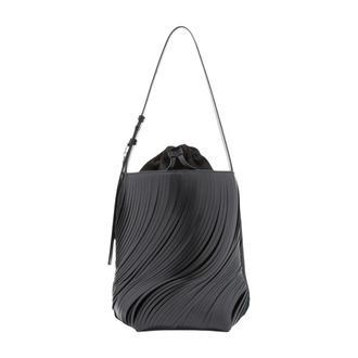 Emporio Armani Bucket Bags, female, Black, Size: ONE SIZE Deva Secchiello M Frange