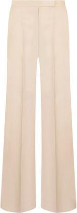 Max Mara Broeken, Dames, Bruin, S, Linnen, Badesse Wijde Broek