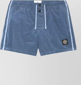 Stone Island logo patch swim shorts