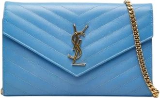 Saint Laurent Pre-owned Vintage Schoudertas - Dames - Vintage Schoudertas - Blauw - ONE Size - Leer - Vintage