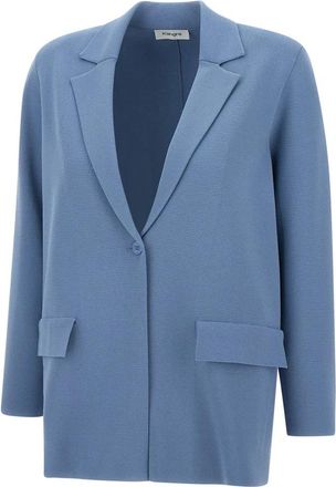 KANGRA Milano Stitch Viscose Blend Blazer - Dames - Blazers - Blauw - M - Leer - Jassen