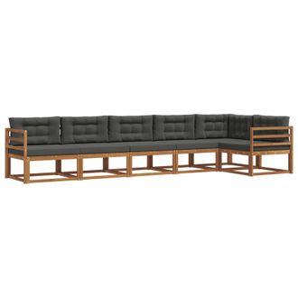 vidaXL Conjunto De Sof&aacute;s De Exterior 6 Pcs Natural Y Antracita Vidaxl