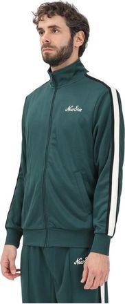 New Era Hoodies & sweatvesten, Heren, Groen, S, Polyester, Sportieve Zip Track Sweater
