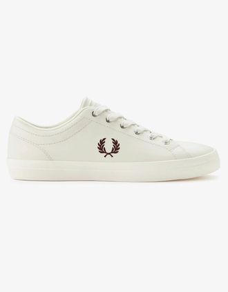 Fred Perry Mens Fred Perry Mens Baseline Leather Trainers - Light Ecru 760 - Size: 11