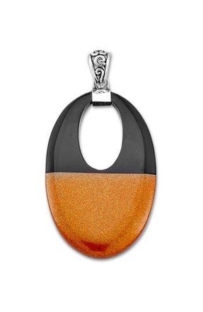 Samuel B. Oval Shimmer Pendant in Orange at Nordstrom Rack
